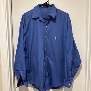 Vintage Polo by Ralph Lauren Blue Collard Button Down Long Sleeve Dress Shirt